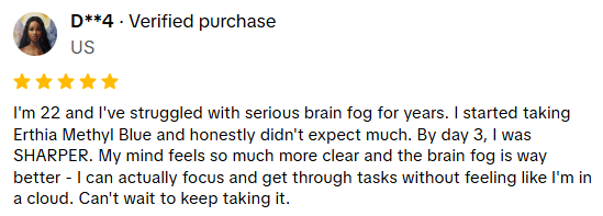 Verified Earthia purchase review about sharper focus after brain fog