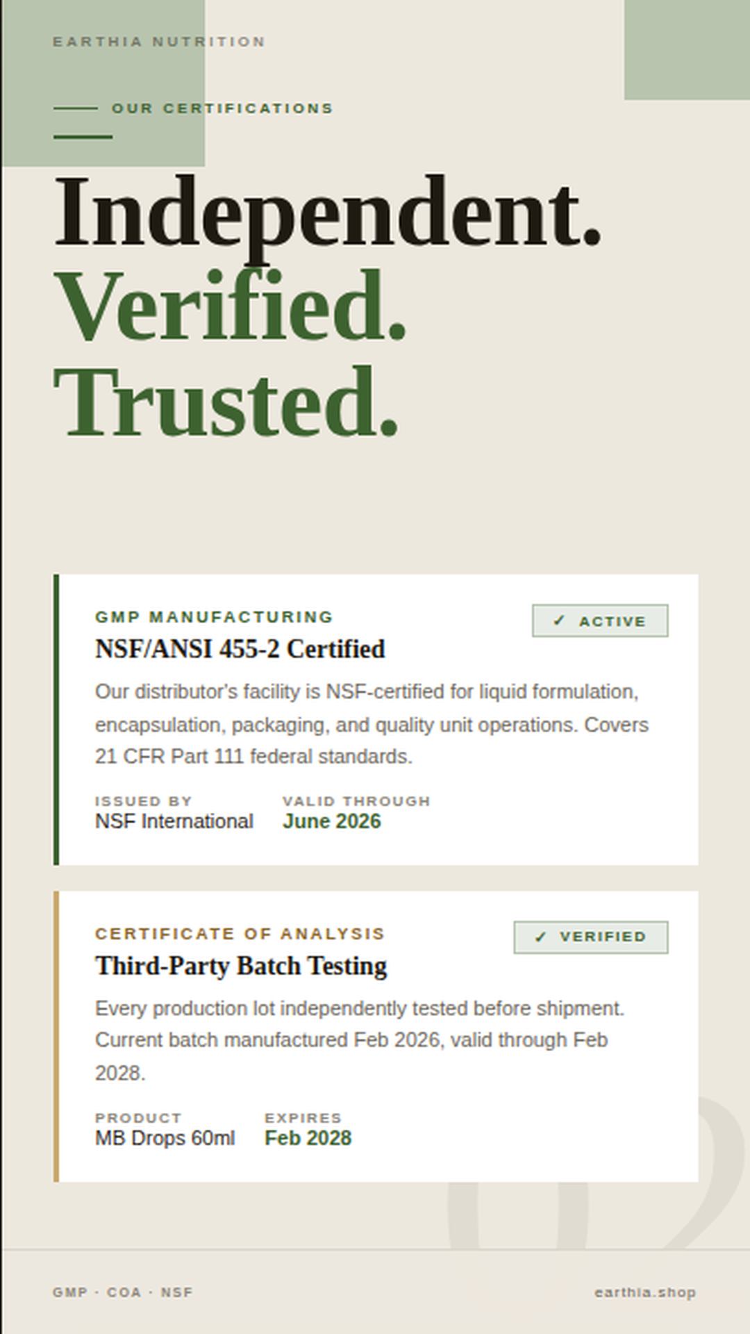 Earthia safety and quality proof 1